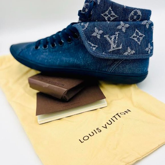 Louis Vuitton denim brae sneaker boots - Picture 1 of 5